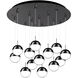 Pluto Multi Pendant Ceiling Light in Black Chrome