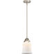 Nouveau 2 Canton LED 6 inch Brushed Satin Nickel Mini Pendant Ceiling Light in Matte White