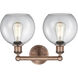 Athens 2 Light 17 inch Antique Copper Bath Vanity Light Wall Light in Clear