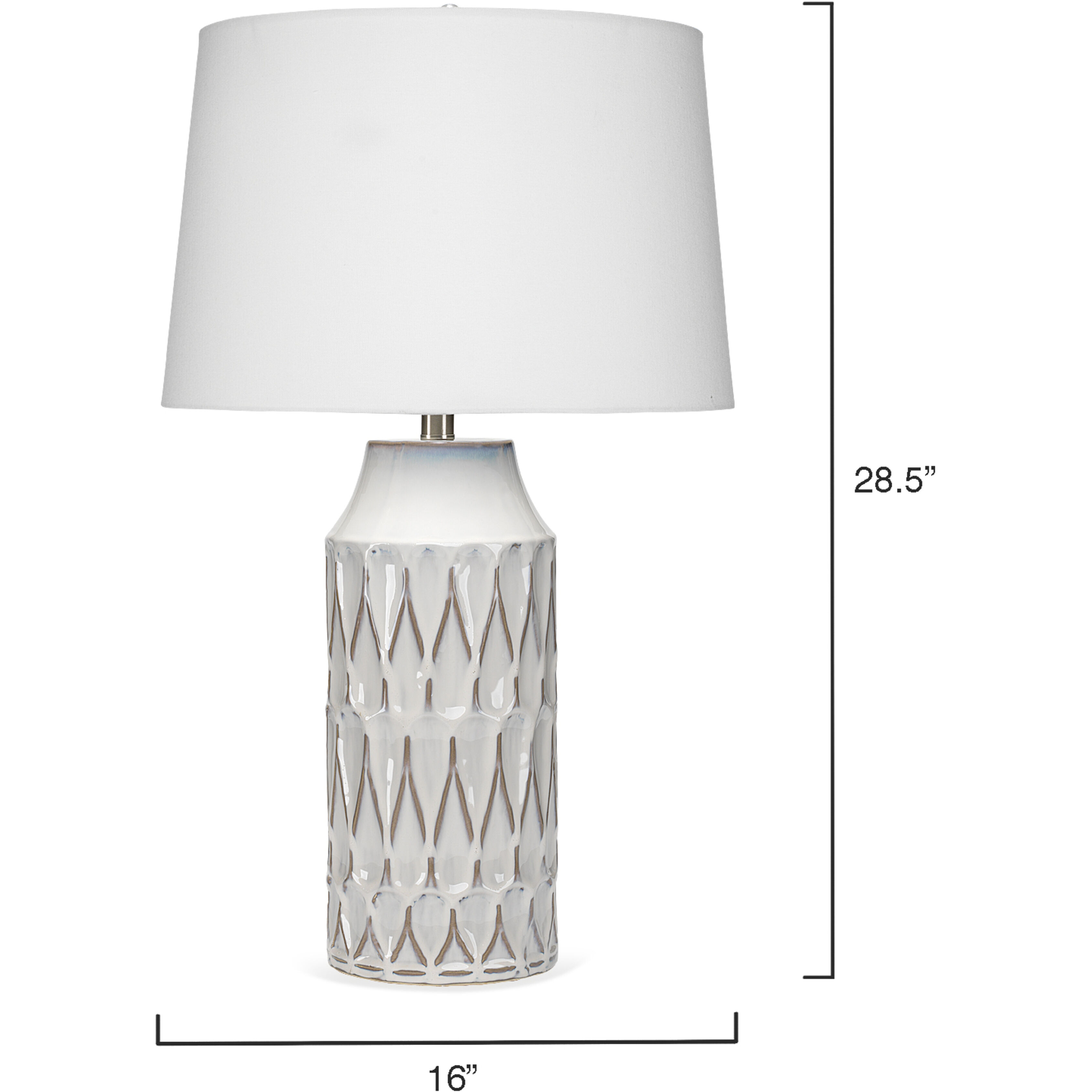 Dalia 28 inch 150 watt White Patterned Ceramic Table Lamp Portable Light