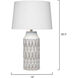Dalia 28 inch 150 watt White Patterned Ceramic Table Lamp Portable Light