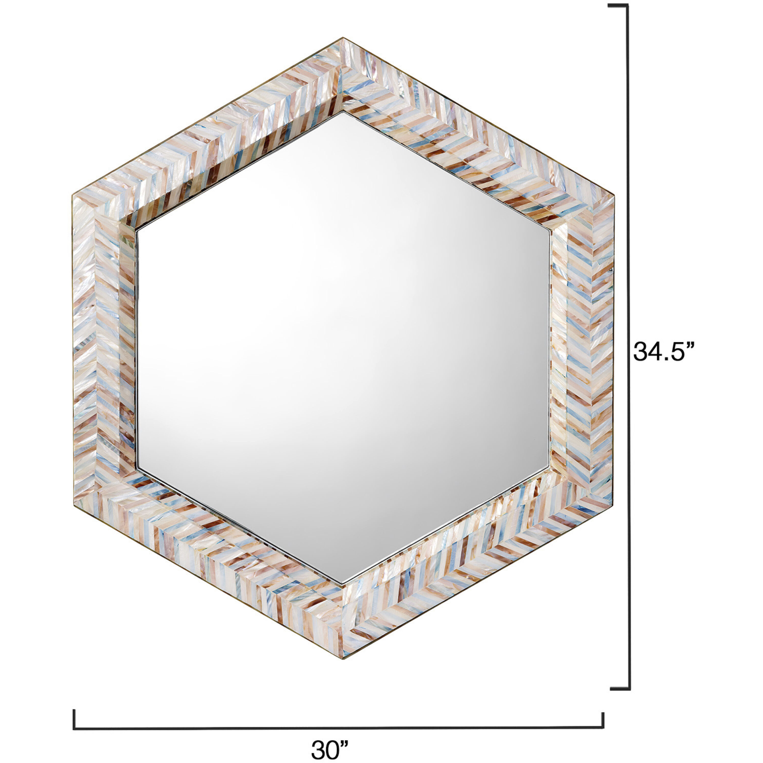 Academy 30 X 30 inch Mixed Blue and White and Red Mother of Pearl Wall Mirror