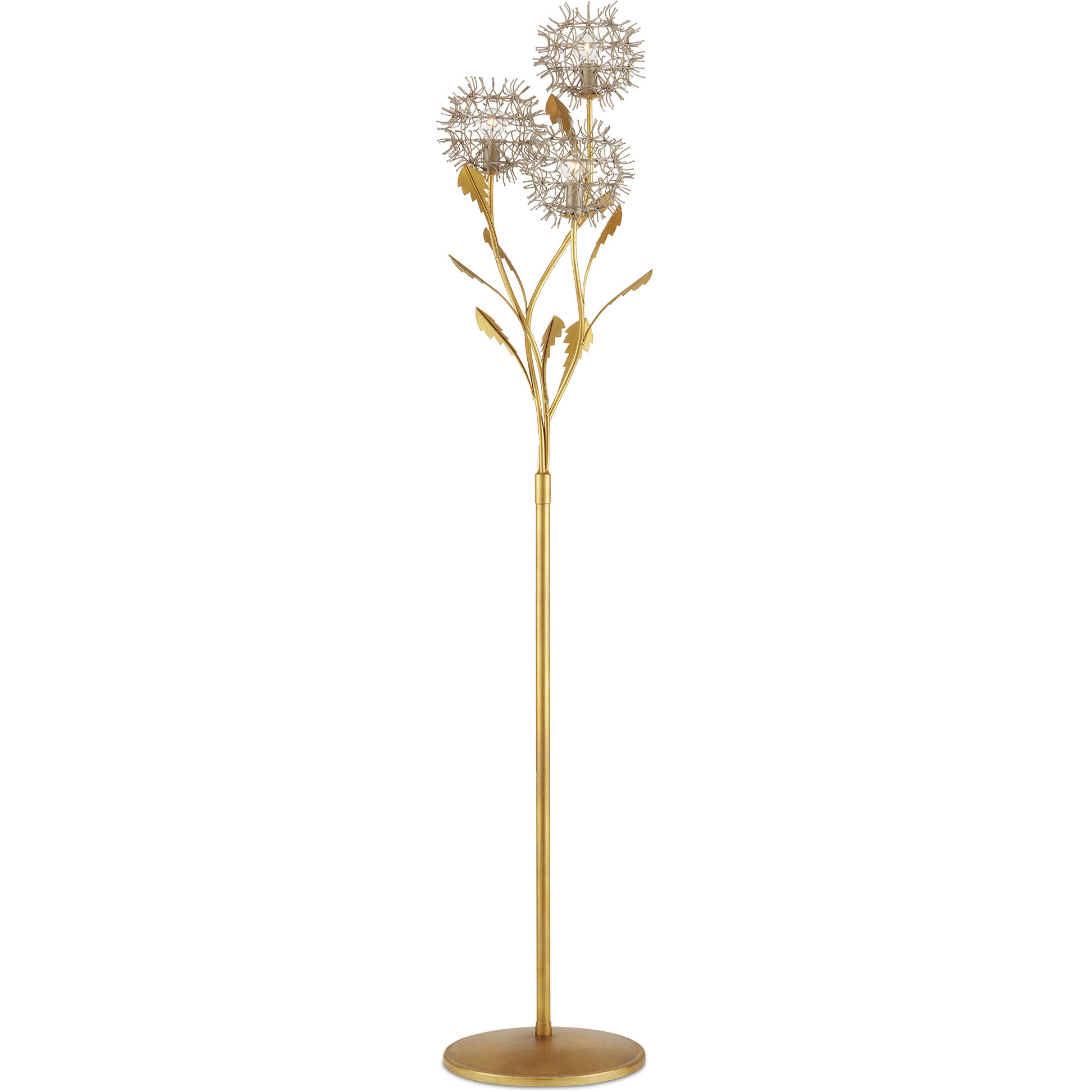 Dandelion 71.25 inch 60.00 watt Silver and Contemporary Gold Leaf Floor Lamp Portable Light