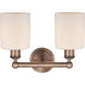 Cobbleskill 2 Light 14 inch Antique Copper Bath Vanity Light Wall Light in Matte White