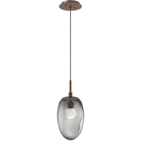Meteo LED LED 10 inch Burnished Bronze Pendant Ceiling Light in 3000K LED, Zircon Inner - Smoke Outer