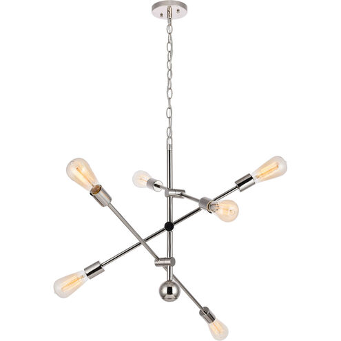 Axel 6 Light 29 inch Polished Nickel Pendant Ceiling Light