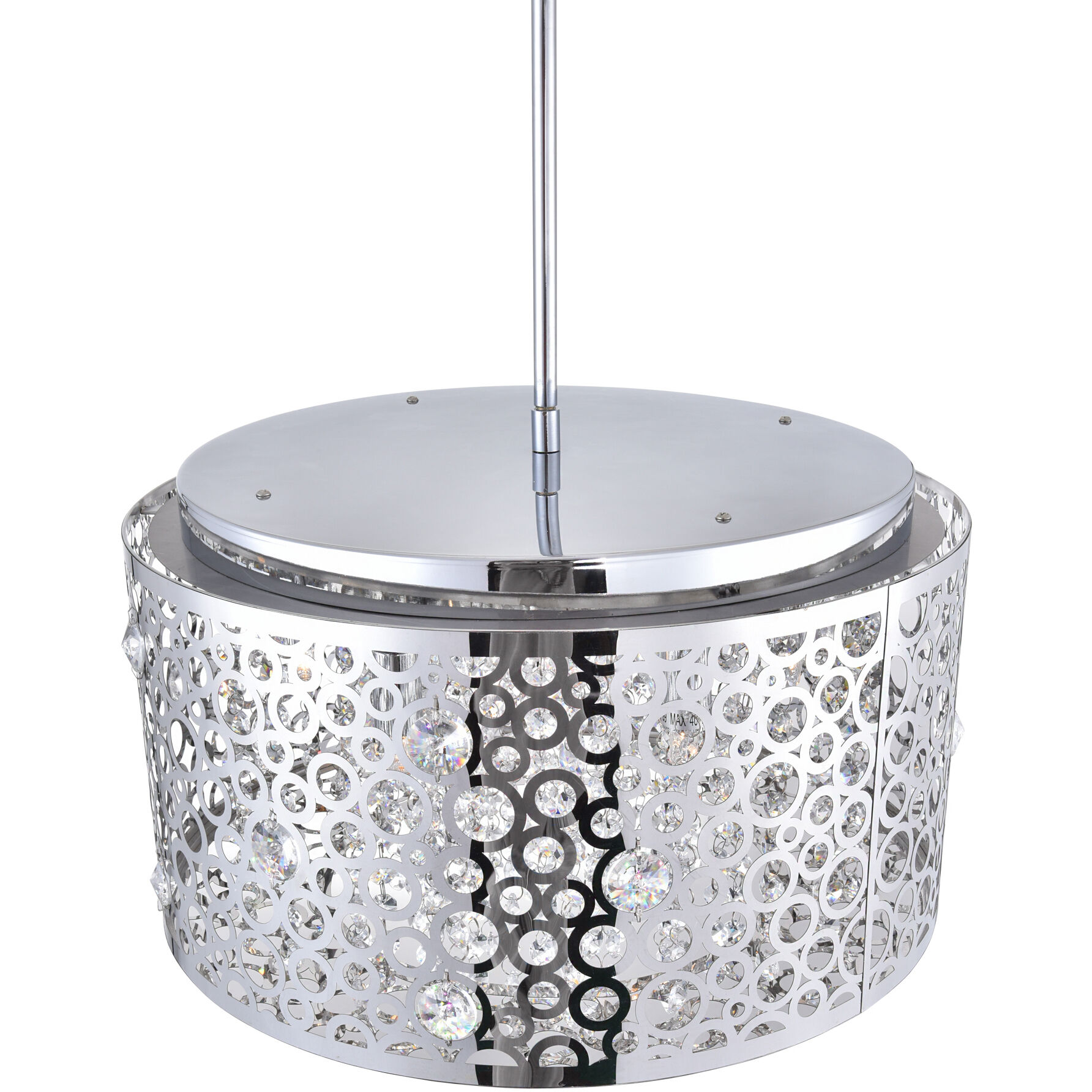 Bubbles 6 Light 16 inch Chrome Drum Shade Chandelier Ceiling Light