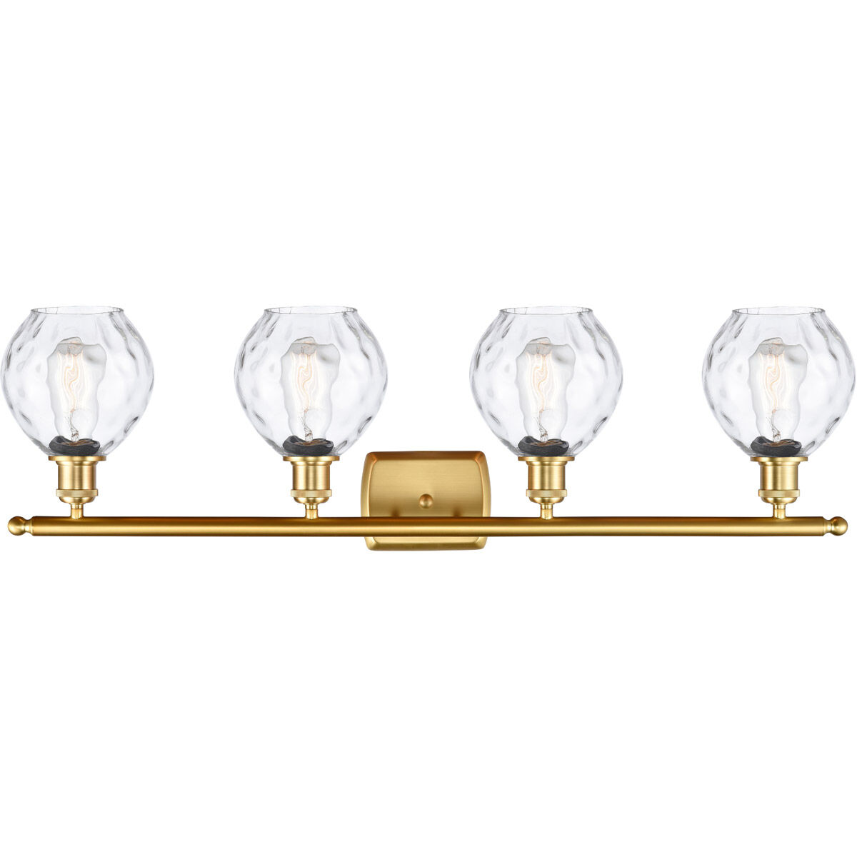 Ballston Small Waverly 4 Light 36 inch Satin Gold Bath Vanity Light Wall Light, Ballston