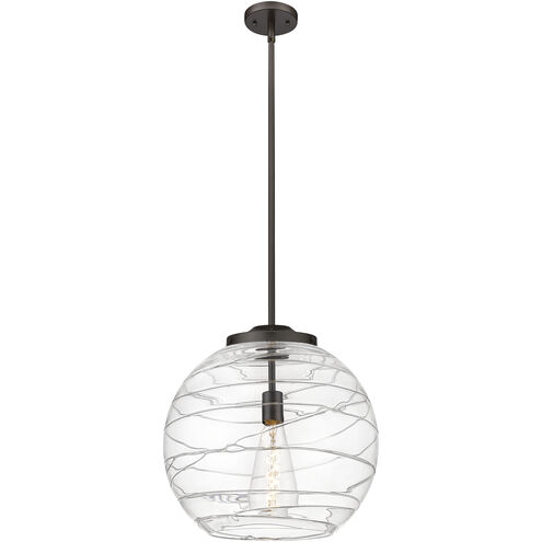 Ballston Athens Deco Swirl LED 15.75 inch Oil Rubbed Bronze Pendant Ceiling Light in Clear Deco Swirl