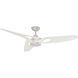 Inez 60 inch Brushed Nickel with Fresh White Blades Outdoor Ceiling Fan