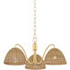 Katniss 3 Light 28 inch Aged Brass Chandelier Ceiling Light