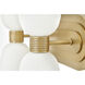 Lisa McDennon Tallulah LED 12 inch Lacquered Brass Bath Light Wall Light in 3000K, Etched Opal, 5W, Two Light, Sconce