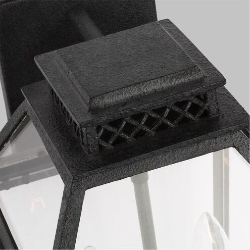 C&M by Chapman & Myers Falmouth 2 Light 13.75 inch Dark Weathered Zinc Outdoor Wall Lantern