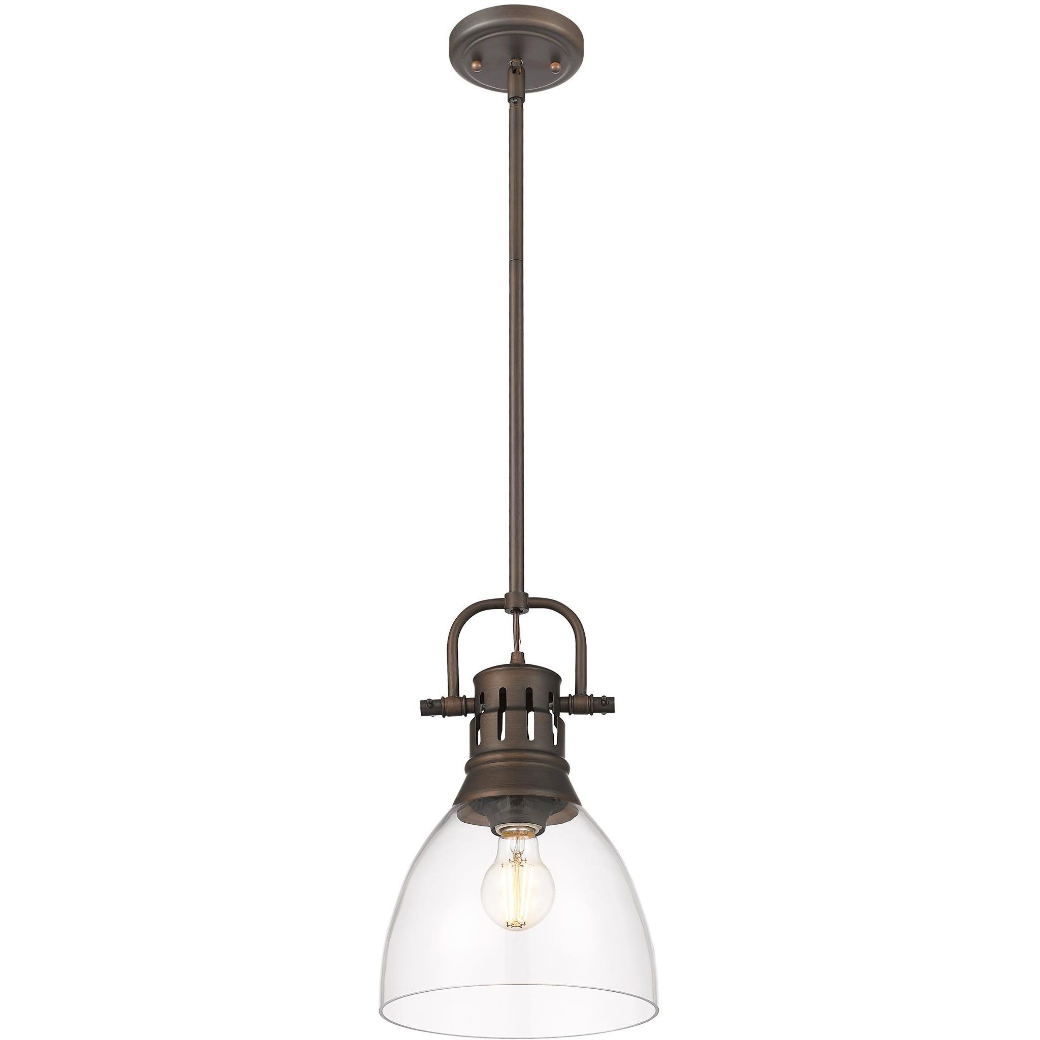 Yep Duncan 1 Light 8.88 inch Rubbed Bronze Pendant Ceiling Light in Clear Glass