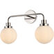 Hanson 2 Light 19 inch Polish Nickel Bath Sconce Wall Light