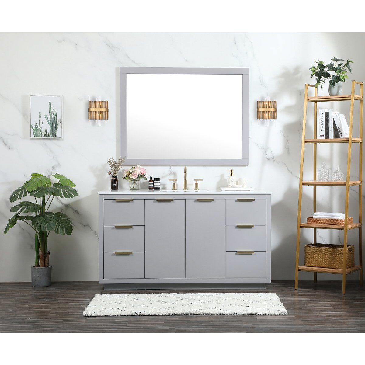 Serena 2 Light 8 inch Satin Gold Bath Sconce Wall Light