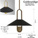Goldenridge 1 Light 15 inch Legacy Brass and Dark Matte Black Pendant Ceiling Light