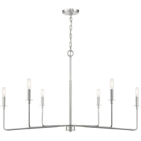 Salerno 6 Light 42 inch Polished Nickel Chandelier Ceiling Light, Essentials