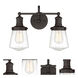 Taylor 2 Light 15.25 inch Satin Bronze Bath Light Wall Light