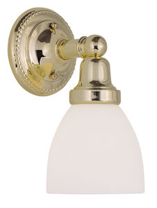 Classic 1 Light 6 inch Polished Brass Bath Vanity Wall Light