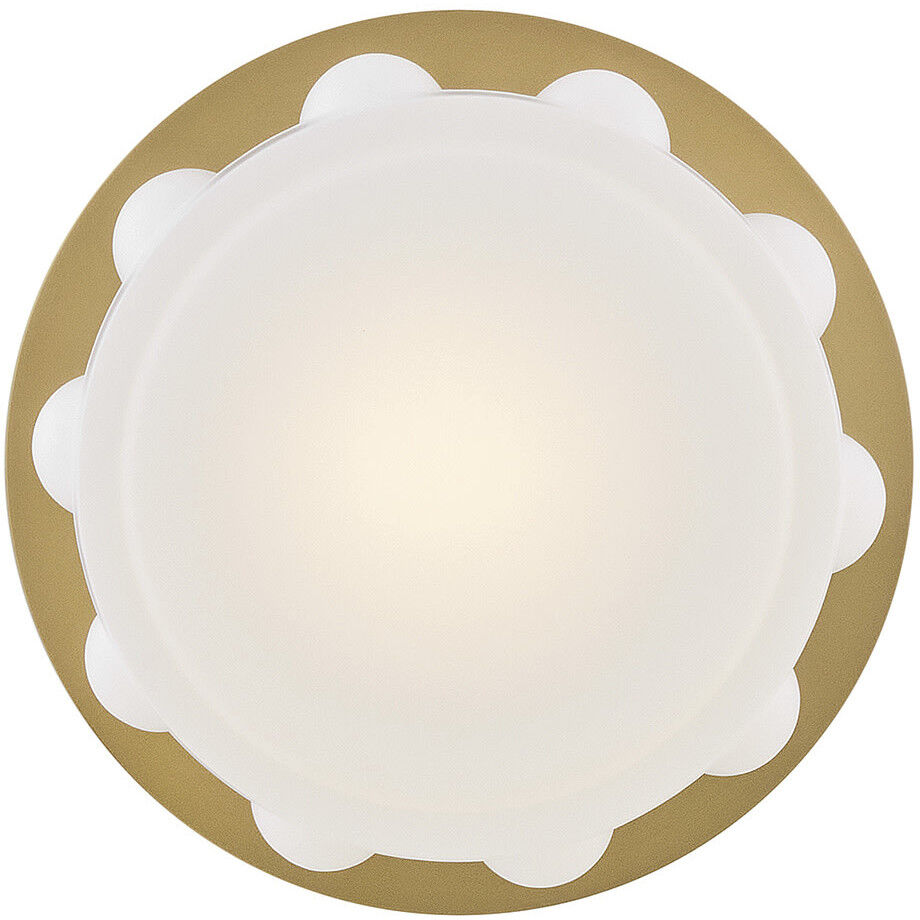 Zoey LED 14 inch Lacquered Brass Flush Mount Ceiling Light