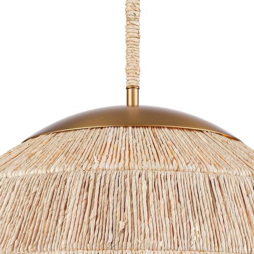 Copa 4 Light 24 inch Natural Brass Pendant Ceiling Light, Converts to Semi Flush