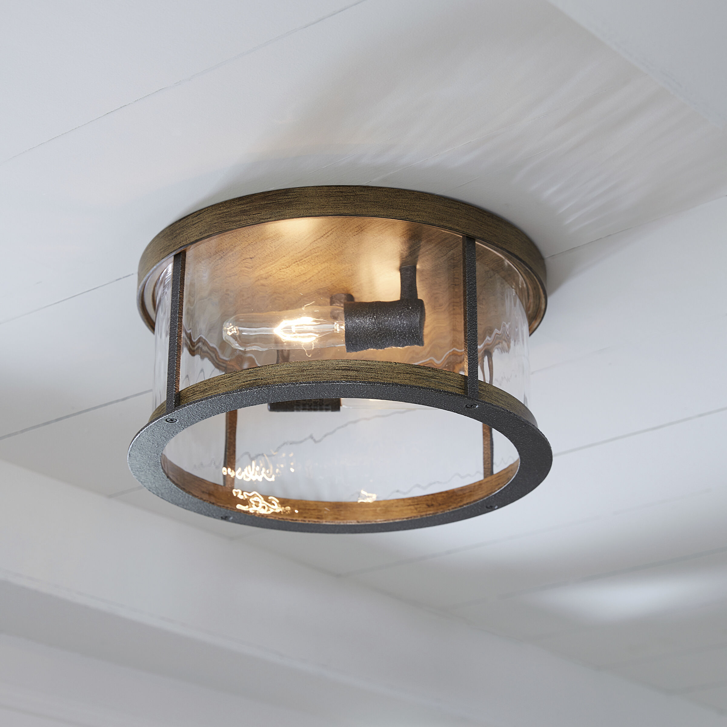 Oak flush mount ceiling light hot sale