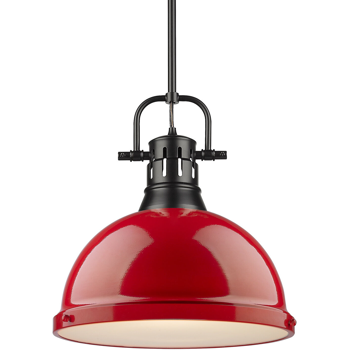 Yep Duncan Pendant Ceiling Light in Matte Black, Red, Large