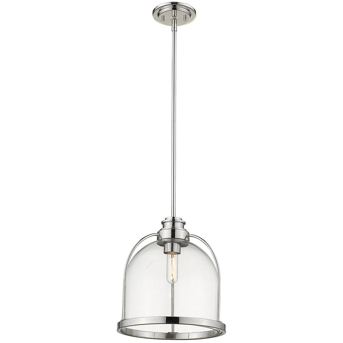 Stanton 1 Light 12 inch Polished Nickel Pendant Ceiling Light