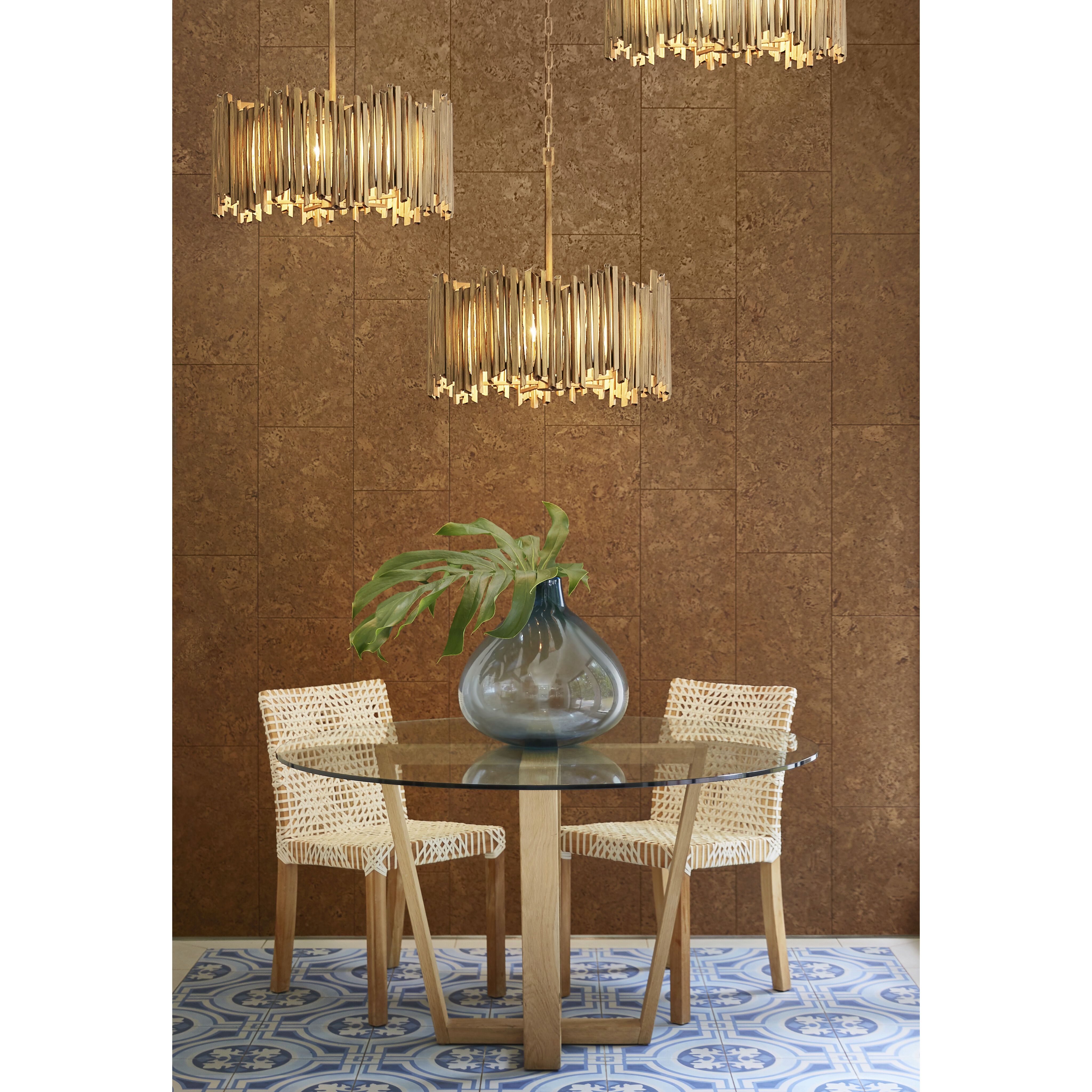 Lisa McDennon Roca 3 Light 20 inch Burnished Gold Indoor Pendant Ceiling Light, Convertible to Semi-Flush