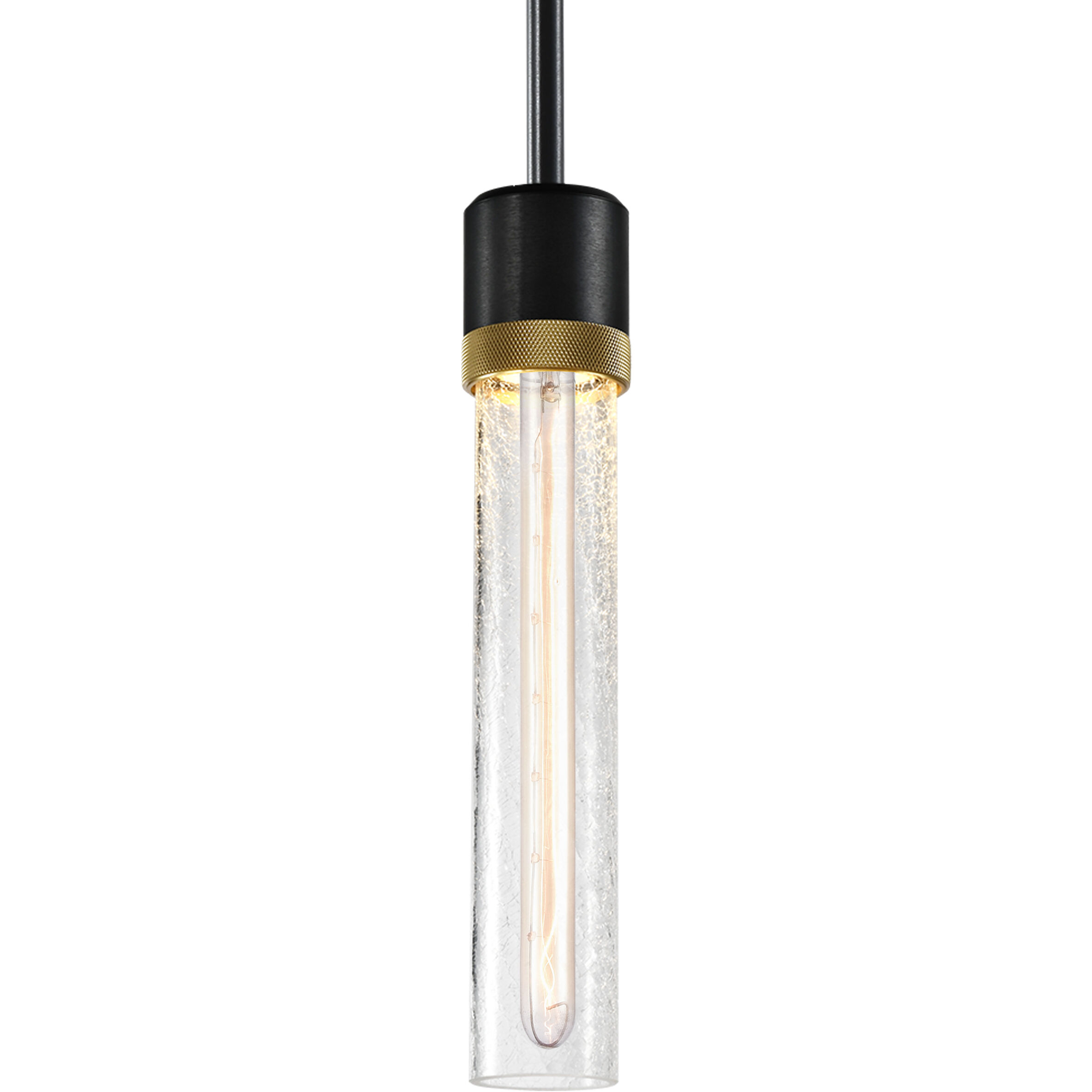 Zigrina 1 Light 5.13 inch Satin Brushed Black with Aged Brass Pendant Ceiling Light