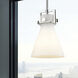Downtown Urban Newton Cone 1 Light 8 inch Polished Nickel Mini Pendant Ceiling Light in Matte White Glass