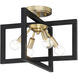Xander 4 Light 15 inch Aged Warm Brass Semi-Flush Ceiling Light 