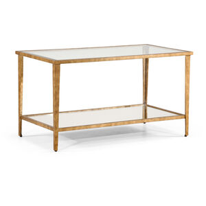 Chelsea House 36 X 20 inch Antique Gold Leaf/Clear Cocktail Table