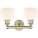 Athens 2 Light 15 inch Antique Brass and Matte White Bath Vanity Light Wall Light