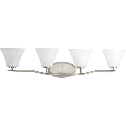 Bravo 4 Light 37.25 inch Brushed Nickel Bath Vanity Wall Light