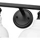 Yep Carver Vanity Wall Light in Matte Black, Vintage Milk Glass