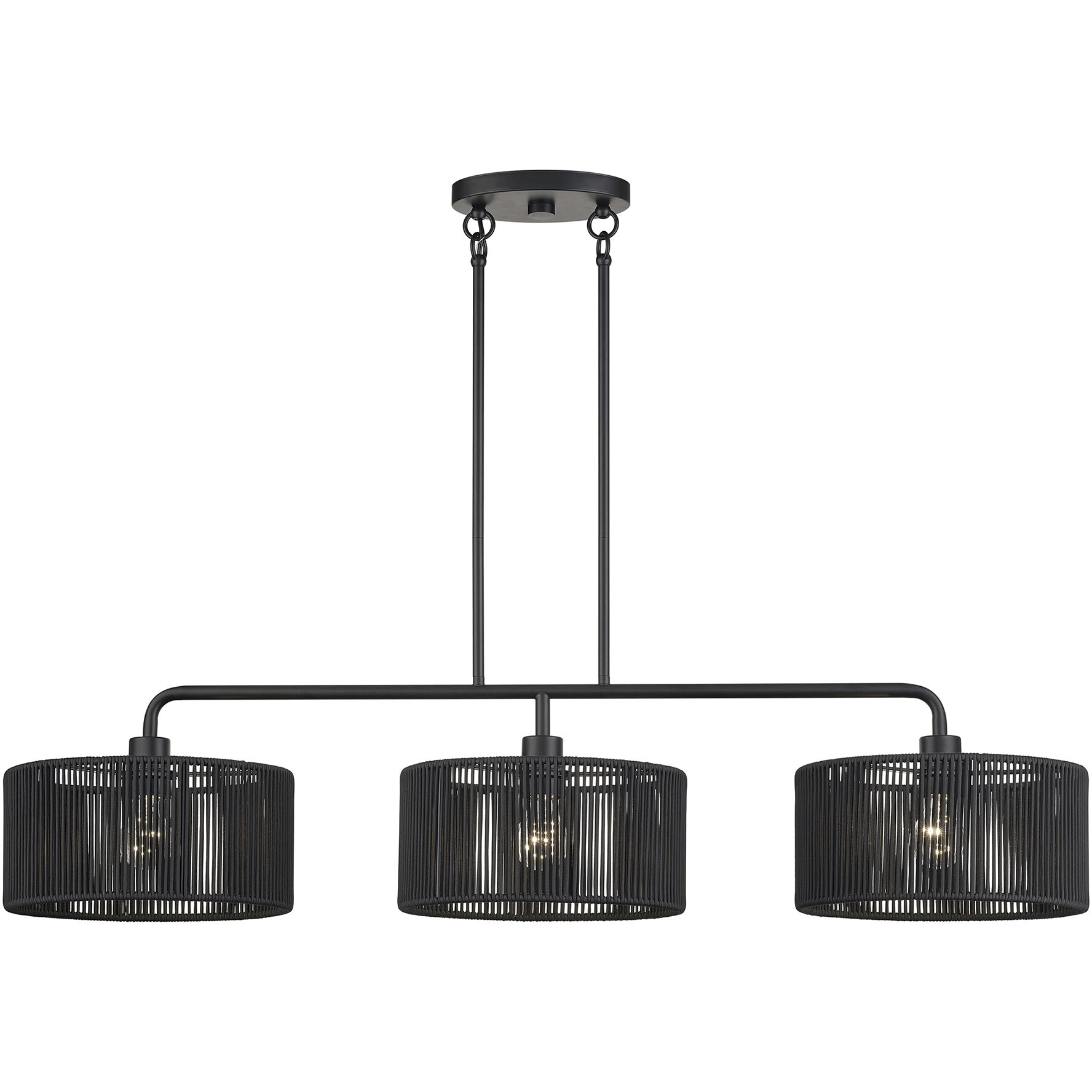 Acordia 3 Light 46 inch Black Linear Chandelier Ceiling Light, Extra Large