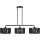 Acordia 3 Light 46 inch Black Linear Chandelier Ceiling Light, Extra Large