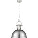 Yep Duncan 1 Light 14 inch Pewter Pendant Ceiling Light in Chrome, Large