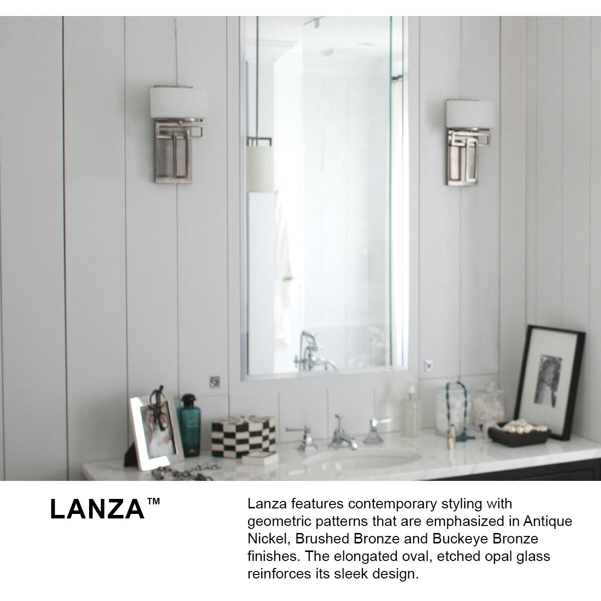 Lanza 5 Light 43 inch Brushed Bronze Vanity Light Wall Light