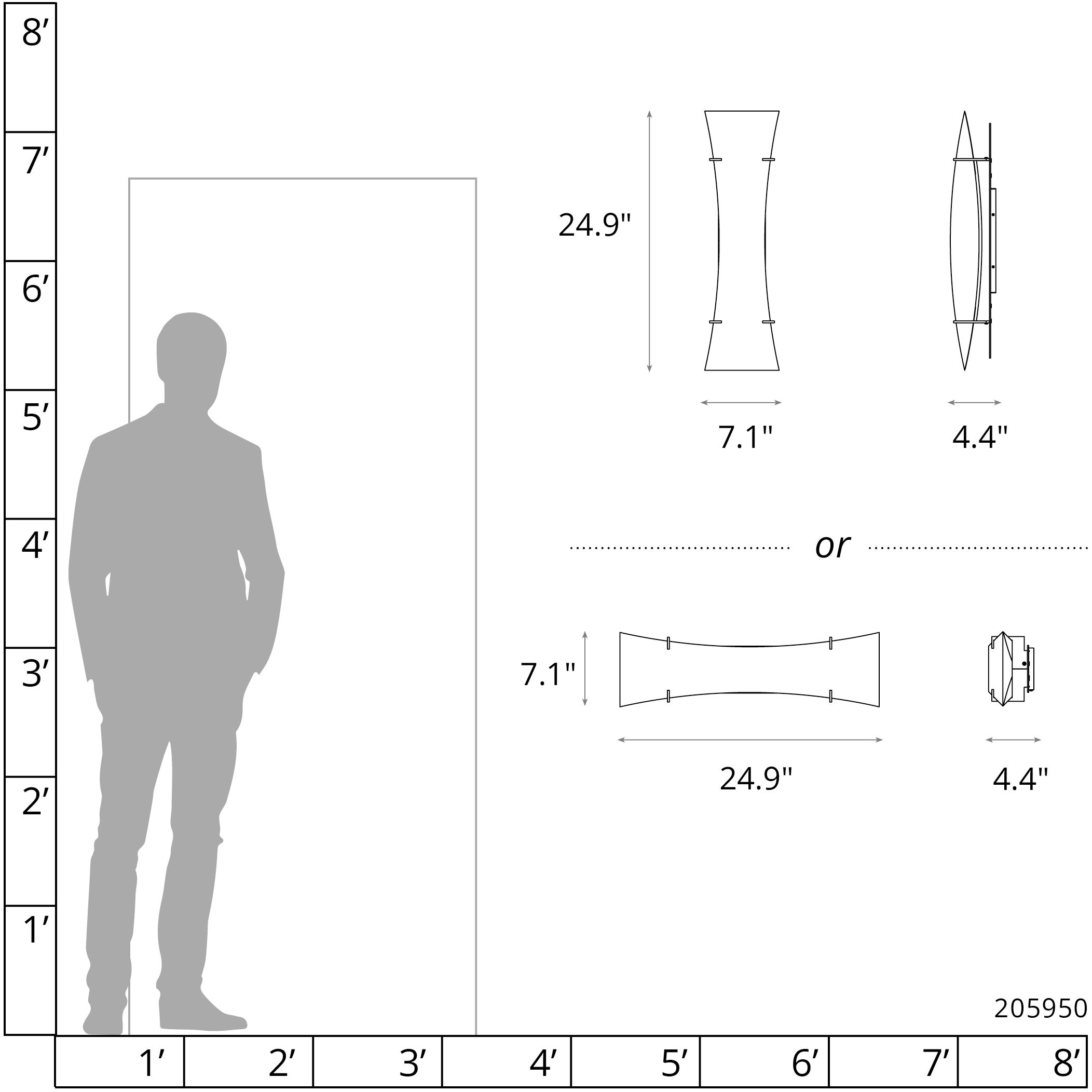 Bento LED 7.1 inch Modern Brass Sconce Wall Light