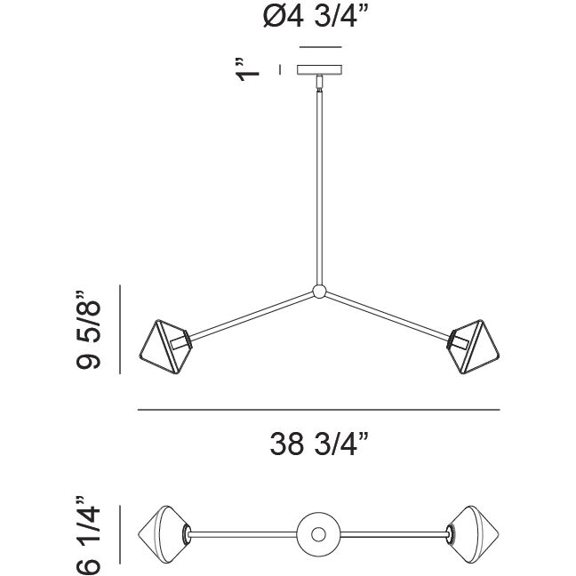Novo 2 Light 38.75 inch Aged Gold Brass Pendant Ceiling Light in Aged Gold Brass and Clear