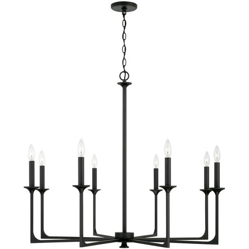 Clint 8 Light 38 inch Black Iron Chandelier Ceiling Light