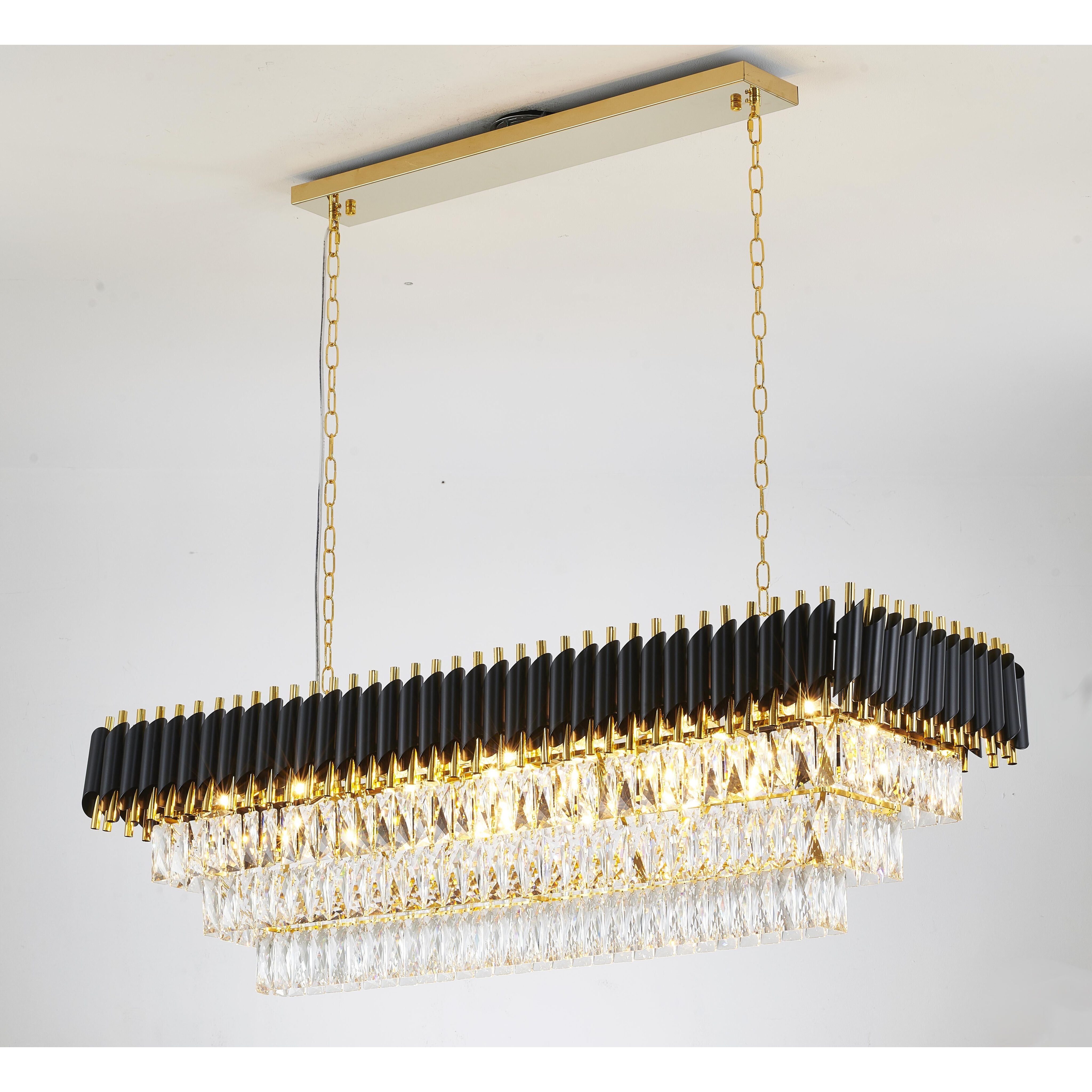 Canada LED 14.5 inch Black and Gold Chandelier Ceiling Light