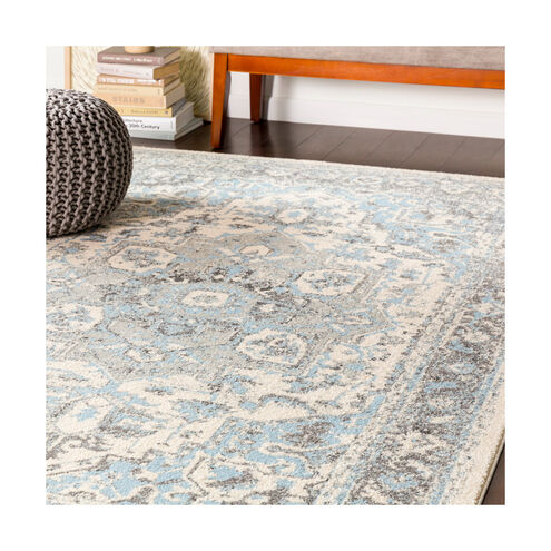 Chelsea 87 X 63 inch Pale Blue/Charcoal/Medium Gray/Ivory Rugs, Rectangle
