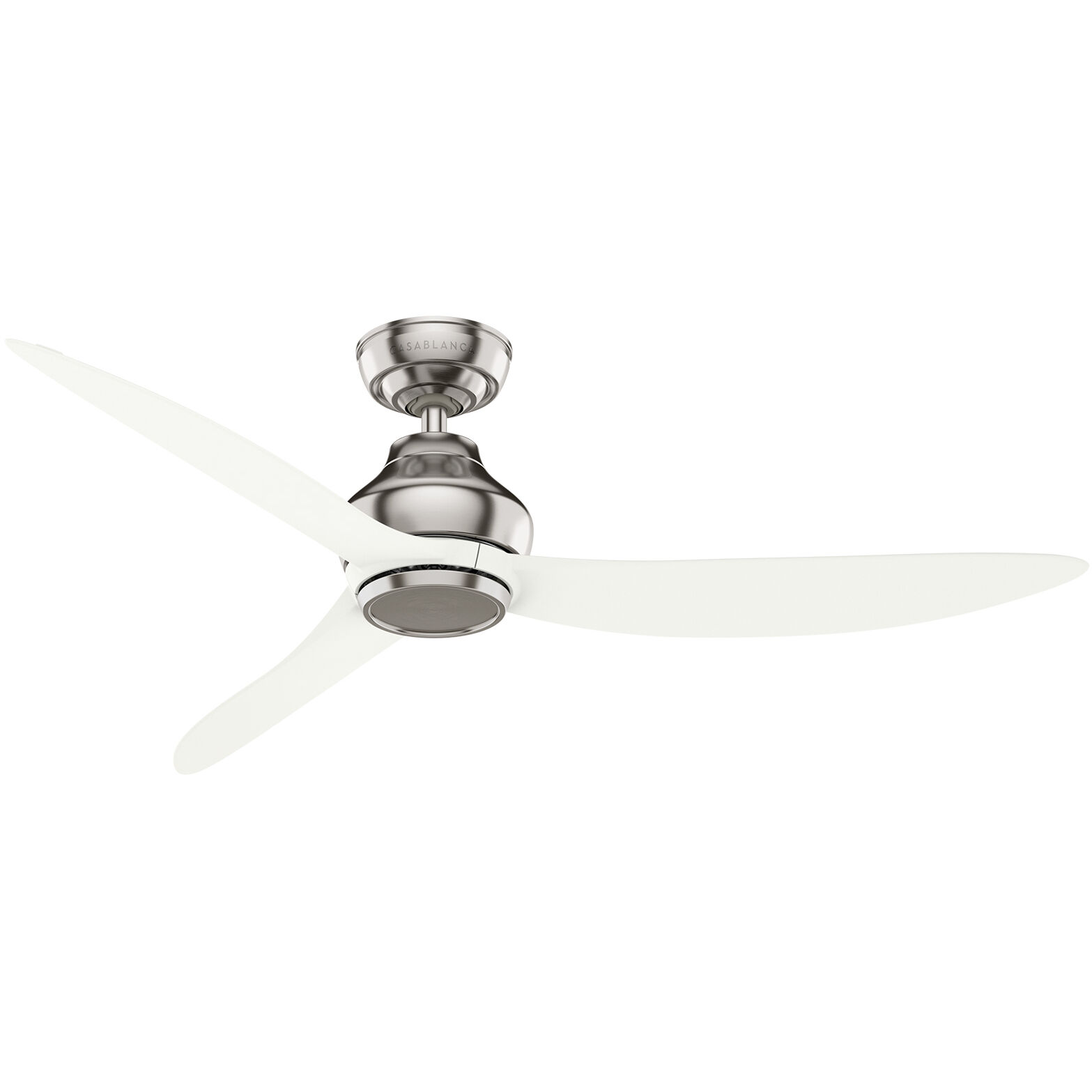 Eyla 52 inch Brushed Nickel with Matte White Blades Ceiling Fan