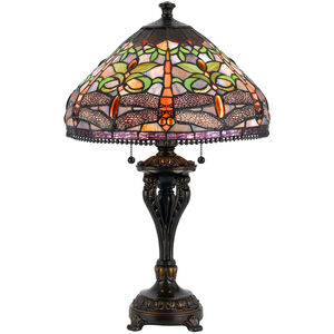 Tiffany 26 inch 60 watt Antique Bronze Table Lamp Portable Light