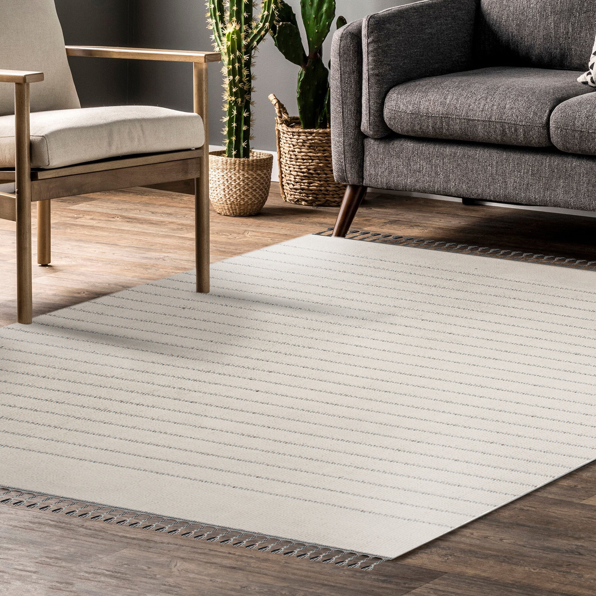Ambrose 122 X 122 inch Grey and Ivory Indoor Rug, Large