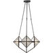 Cairo 4 Light 21 inch Ribbed Glass/Urban Bronze Chandelier Ceiling Light